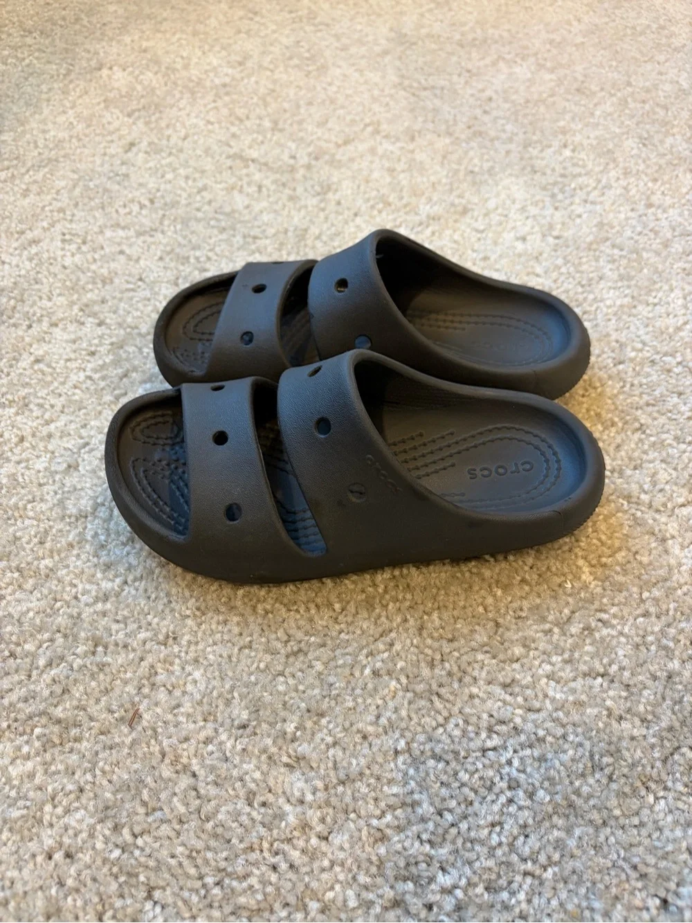CROCS Kids Double-Strap Slide Sandals - Black